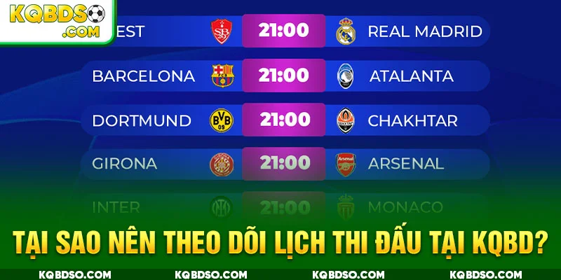 Tại sao nên theo dõi lịch thi đấu tại KQBD?